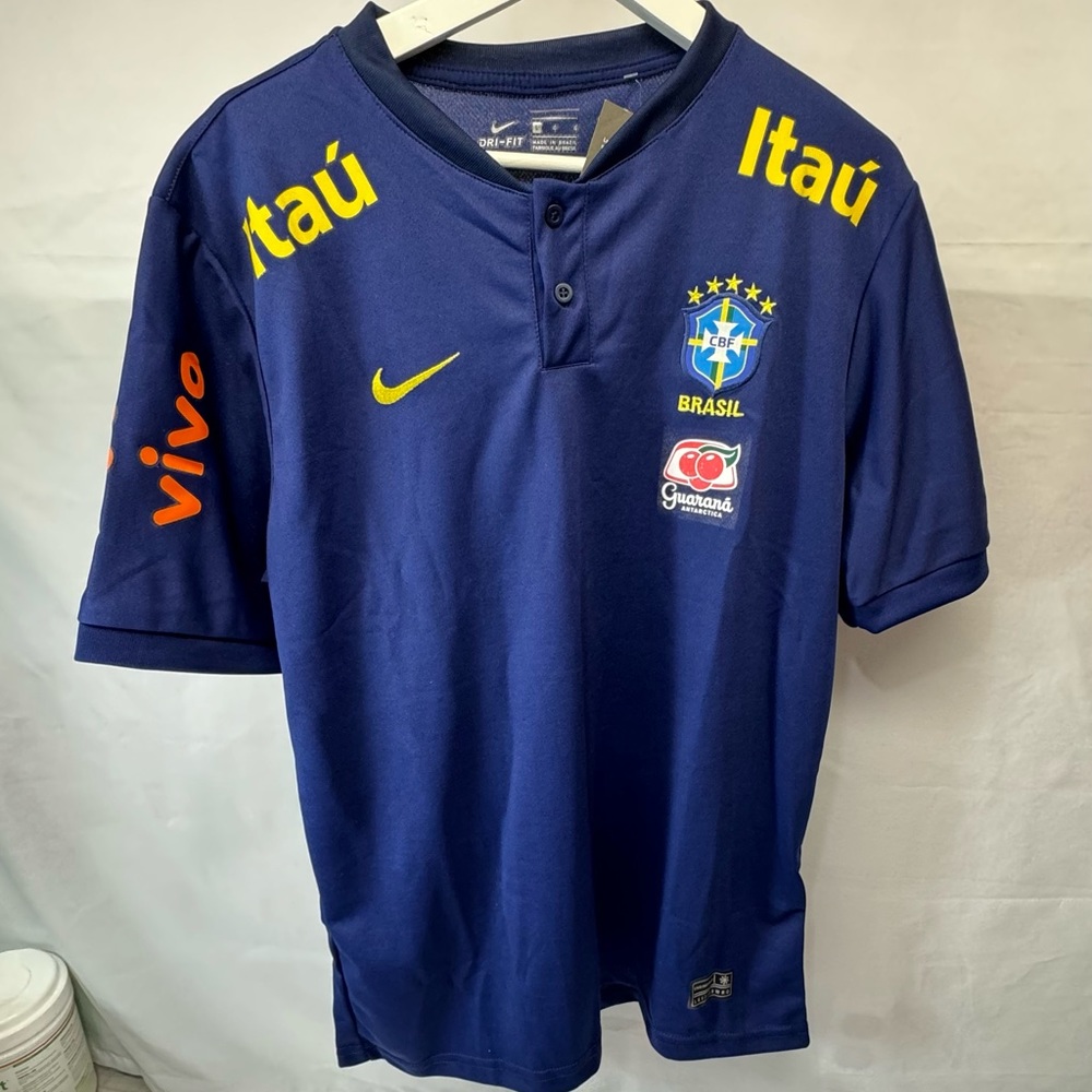 Nike brasil Brazil blue,blue sky atraining pre match soccer jersey